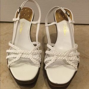 Cole Haan NikeAir white wedge sandals